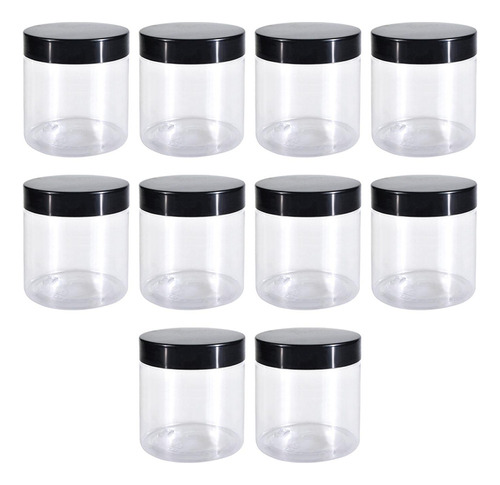 Garrafa Pet Com Tampa, 10 Potes De 300 Ml.