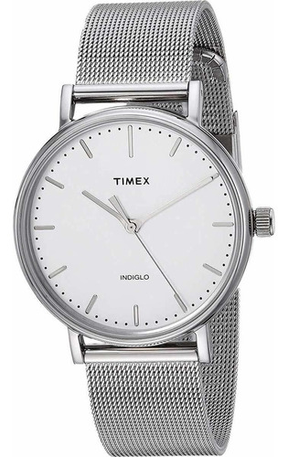 Reloj Mujer Timex Tw2r26600 Cuarzo Pulso Blanco En Acero