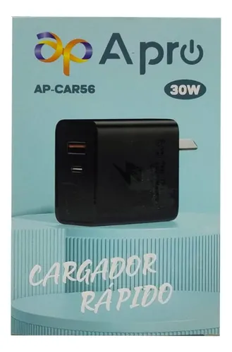 Cargador Apro 30w Turbo Carga Rapida 5v Usb Y Usb C 1 Metro