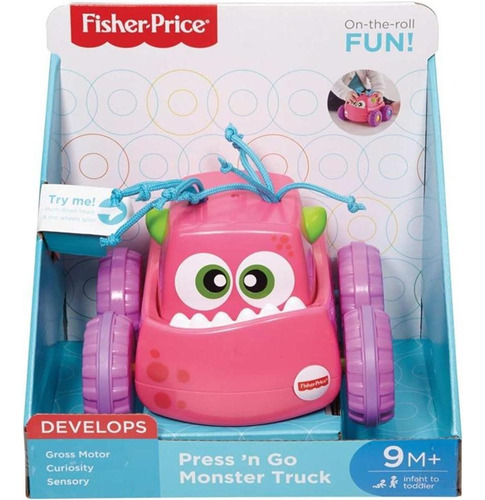 Brinquedo Para Bebê Carrinho Monstro Rosa Fisher-price