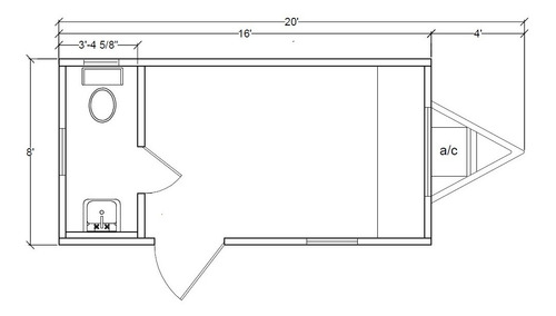 Imagen 1 de 10 de Casa Remolque Traila Bodega Oficina Móvil Con Wc P/2 Pers.
