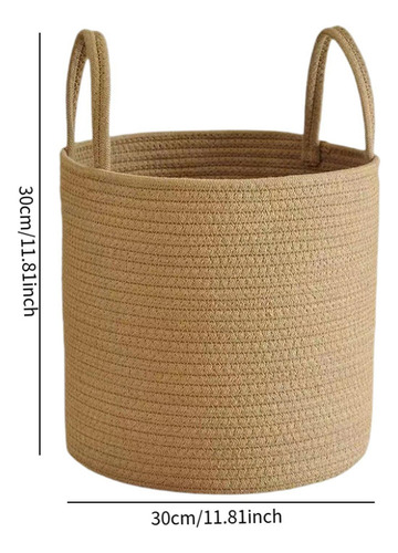 Cesta Redonda Tejida Para La Colada Con Asas Para M