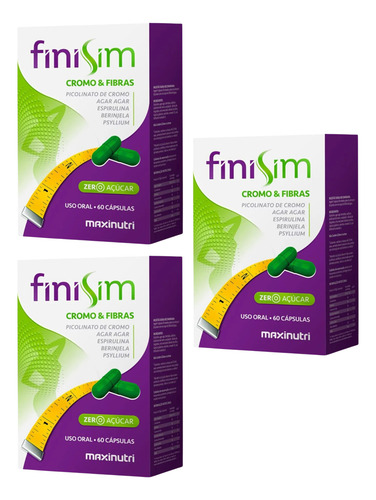 Kit C3 Finisim Cromo E Fibra Controla - Maxinutri