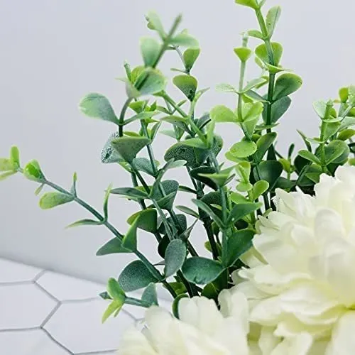 Ladada Flor Artificial Hortensia Y Pequeño Jarrón De Cerámic