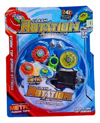 Beyblade Bley Bley Tornado 2 Trompos  2 Lanzadores + Pista