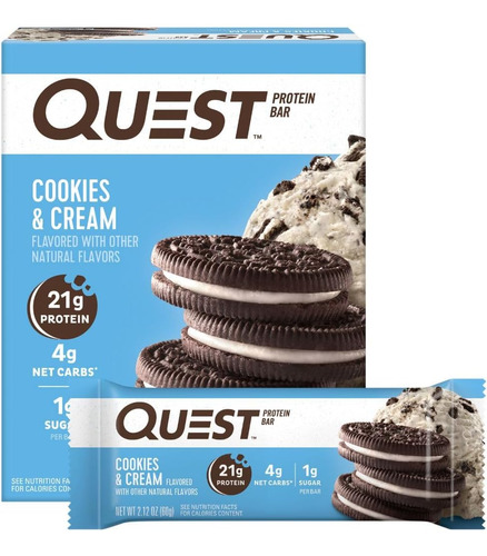Quest Galletas Bar Cookies & Cream 240gr 4pzas