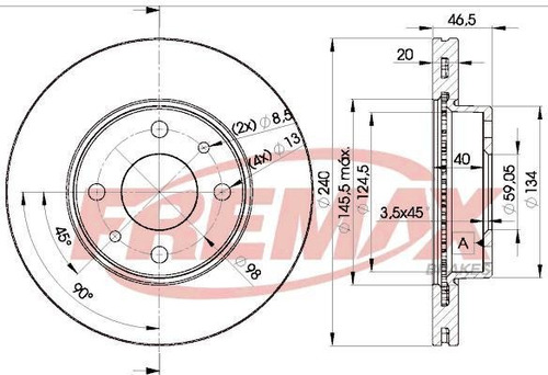 Imagen 2 de 4 de Kit Discos Y Pastillas Fiat Palio Siena 2001-2003 1.3 16v De