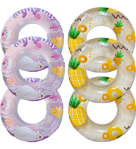 3 Salvavidas Dona Rueda Osito Pato Infantil Inflable #80 Cm