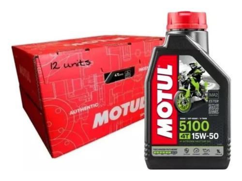 Aceite Motul 5100 15w50 Litro 4 Tiempos Caja 12 Unidades