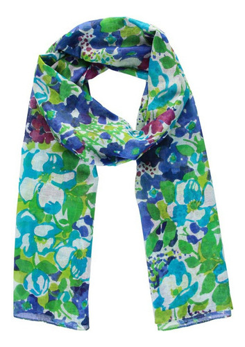 Echarpe Estampa Floral Verde Color Verão Tendência Moda Prai