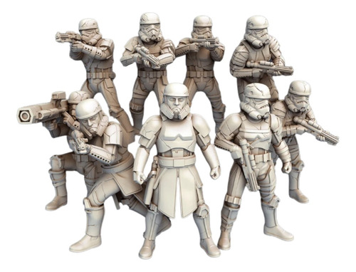 Set De 9 Mini Figuras Night Troopers Ahsok Star Wars Legion 