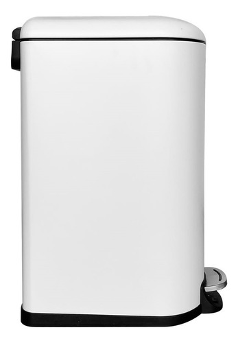 Bote De Basura Metálico 40l Blanco Con Pedal