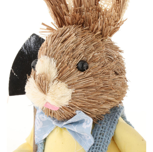 2x Decoraciones De Pascua De Conejito De Paja Para Parejas