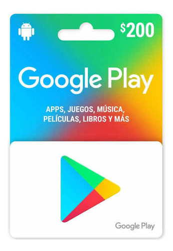 Tarjetas De Regalo Google Play De $200