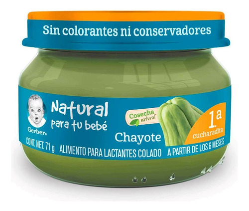 Papilla Gerber Cosecha Natural de chayote 6 meses 71 g