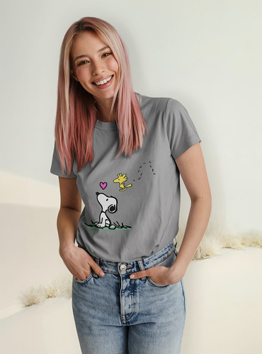 Polera Snoopy Charlie Brown Perrito Algodon Estampado