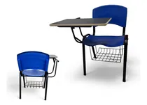 Comprar Kit 6 Cadeira Azul Universidades Clinicas Prancheta Frontal