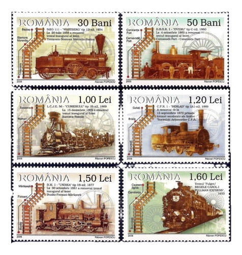 2006 Primera Linea Ferroviaria Tren- Rumania (sellos) Mint