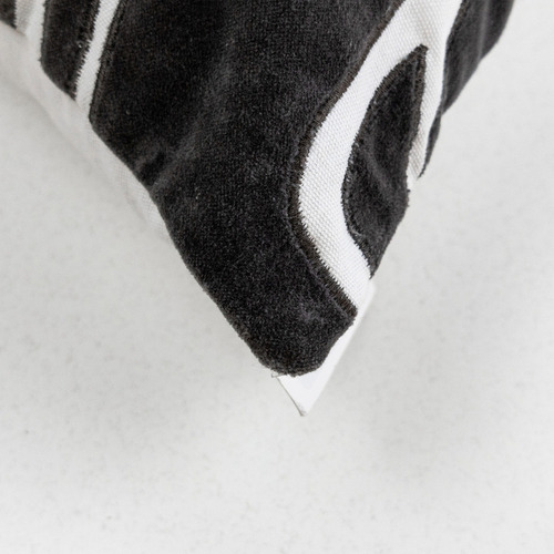 Cojín Con Cierre Y Relleno En Terciopelo Algodón Hogar Blanco-negro Animal Print