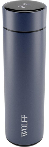 Garrafa Térmica C/ Termometro Em Led Aço Inox Azul 500ml