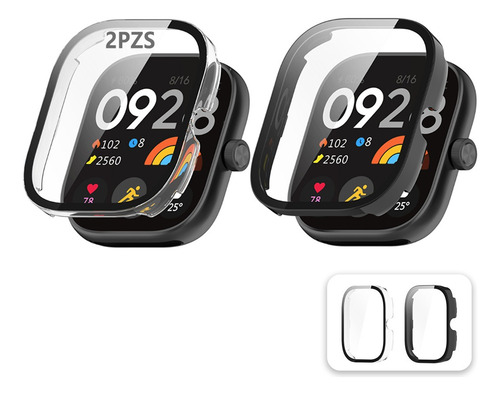 2pzs Protector Funda Case Para Redmi Watch 4 Con Micas