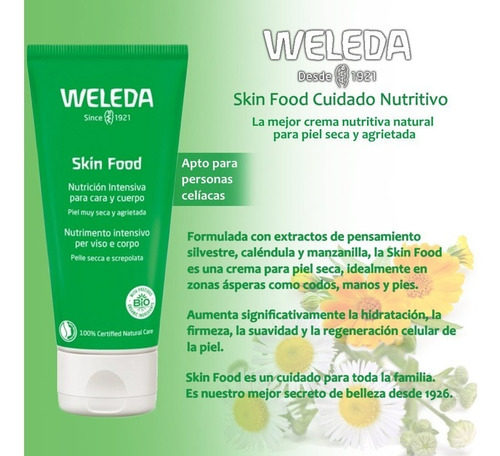 Imagen 4 de 10 de Skin Food Lip Balm Weleda Reparación Intensiva Labios Celiac