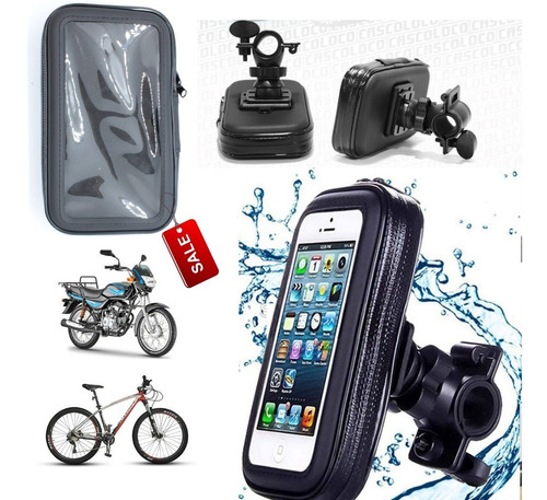 Funda Estuche Celular Moto Holder Impermeable + Base Gratis