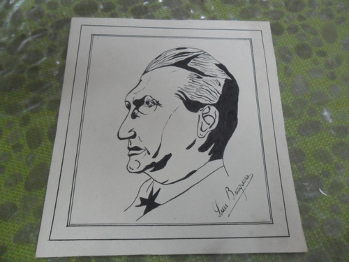 Antiguo Dibujo Tinta Luis Bruguera Mueble Mesita Imagen