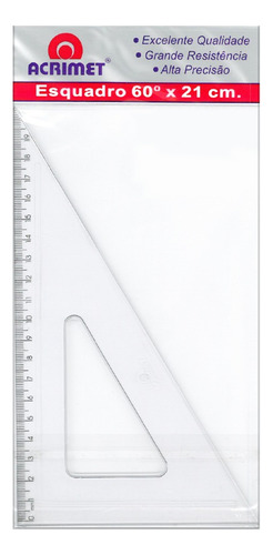 Esquadro Acrimet Escolar De 30 X 60 Graus Com 21 Cm 531.0