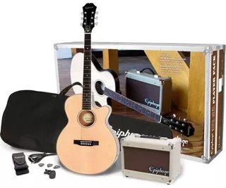 Pack Guitarra Electroacústica EpiPhone Pr4-e Player Natural
