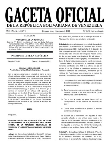 Imagen 2 de 6 de Arancel De Aduanas Decreto Nº 2647 Y 4111