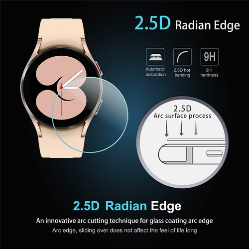 4 Protectores Vidrio Templado Samsung Galaxy Watch 4/5 40mm