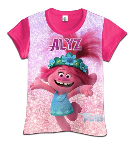 Franela Camisa Niña Trolls 3 En Poliester