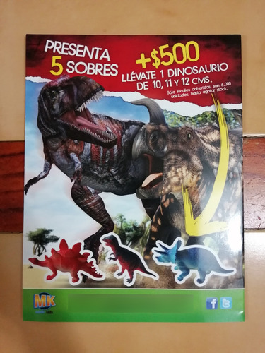Dinosaurios Mk Álbum De Láminas Casi Completo A Pegar (Usado)