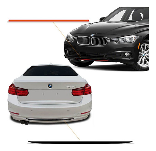 Kit Frisos Para-choque Bmw 320 328 2014/2015 Preto/vermelho