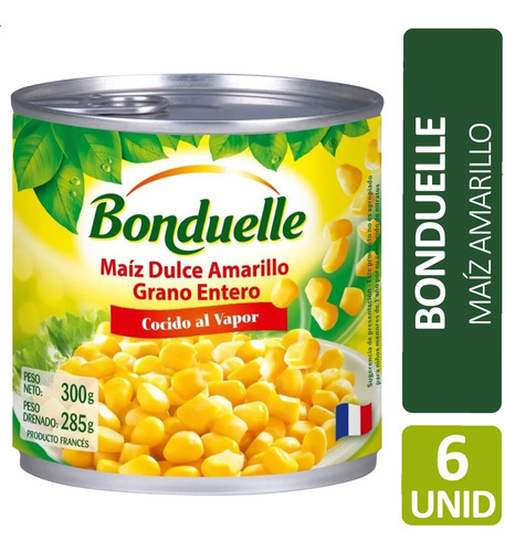 Imagen 1 de 7 de Maiz Dulce Amarillo Choclo Cocido Al Vapor Bonduelle Pack X6