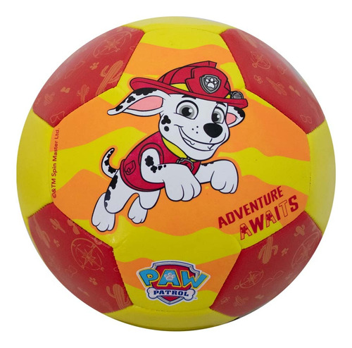 Balón De Fútbol No. 3 Voit Paw Patrol Marshall Action Color Amarillo
