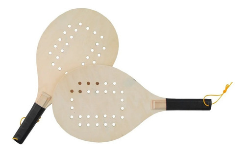 Imagen 1 de 3 de Set Raquetas Playeras Madera Estuche Plt Platinu Liquidación