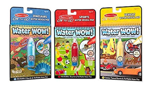 Melissa & Doug On The Go Water Wow! Paquete De 3 (deportes,