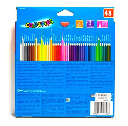 Lápices De Colores Maped Color Peps X 48 Colores Edu