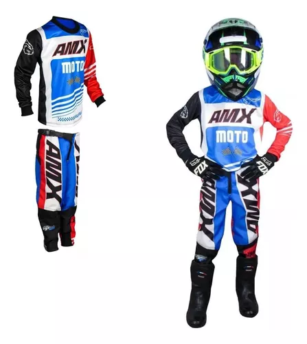 Camisa de motocross e calças criança roupas das crianças grande