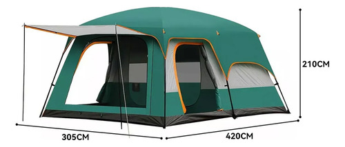 Carpa Instant Acampada Amplia Para 8-12 Personas Double Capa