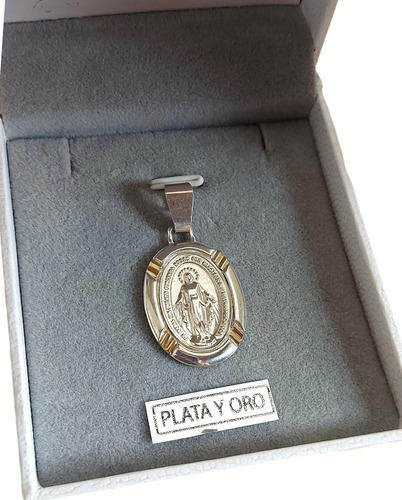 Dije Virgen Milagrosa Plata Y Oro