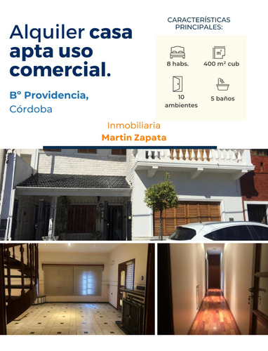 Alquilo, Casa Apta Uso Comecial .b° Providencia 