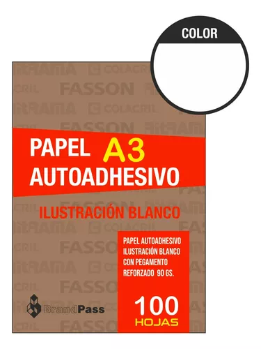 Papel Autoadhesivo Ilustración Brillante A4 x100 hojas c/Split