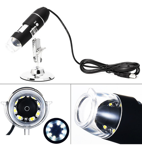 Microscópio Portátil Digital Usb 1600x Para Visualização Inr