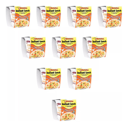 Sopa Maruchan Instant Lunch Con Pollo 10 Piezas De 64 G C/u