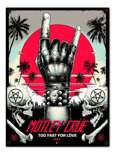 #827 - Cuadro Decorativo Vintage - Mötley Crüe Rock No Chapa