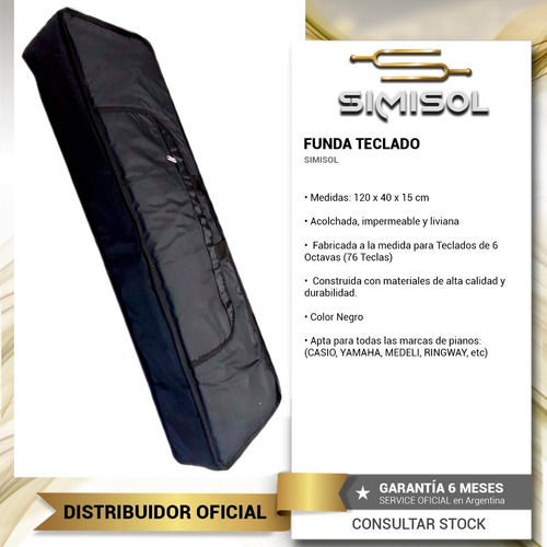Imagen 3 de 7 de Funda Acolchada Teclado 6 Octavas 76 Teclas - Casio Yamaha