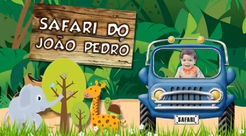 Imagem 1 de 2 de Video Convite Animado Safari Animais Envio Por Whatsapp